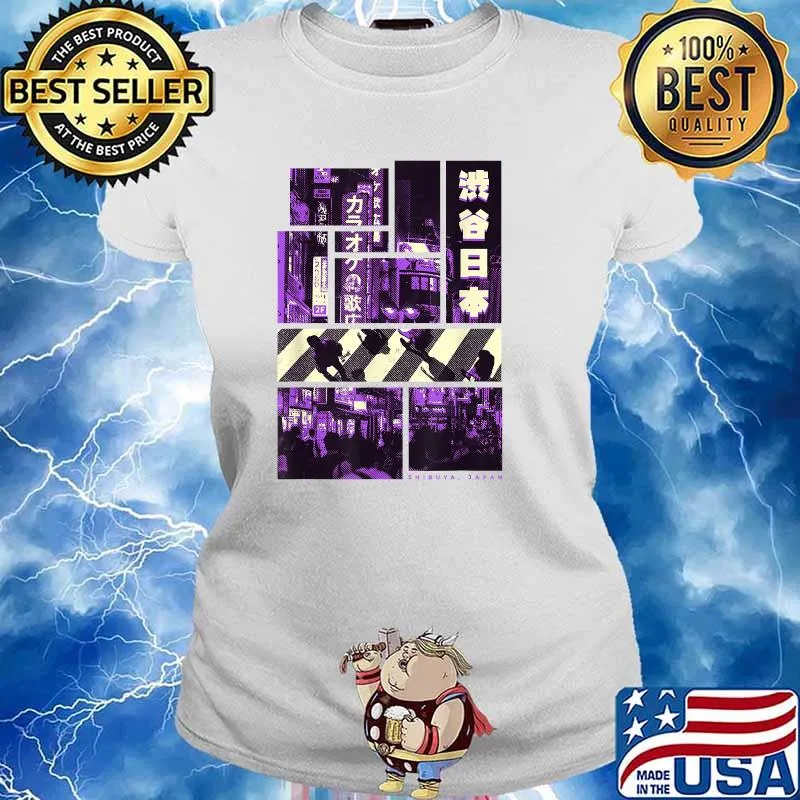 Aesthetic Vaporwave. Japan Style 90s Clothes Tokyo Shibuya T-Shirt Ladies tee