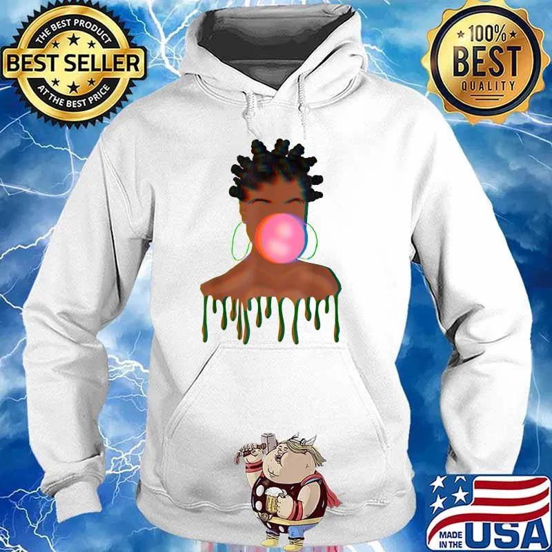 African Art Woman With the Gum And Bantu Knots Black Art T-Shirt Hoodie