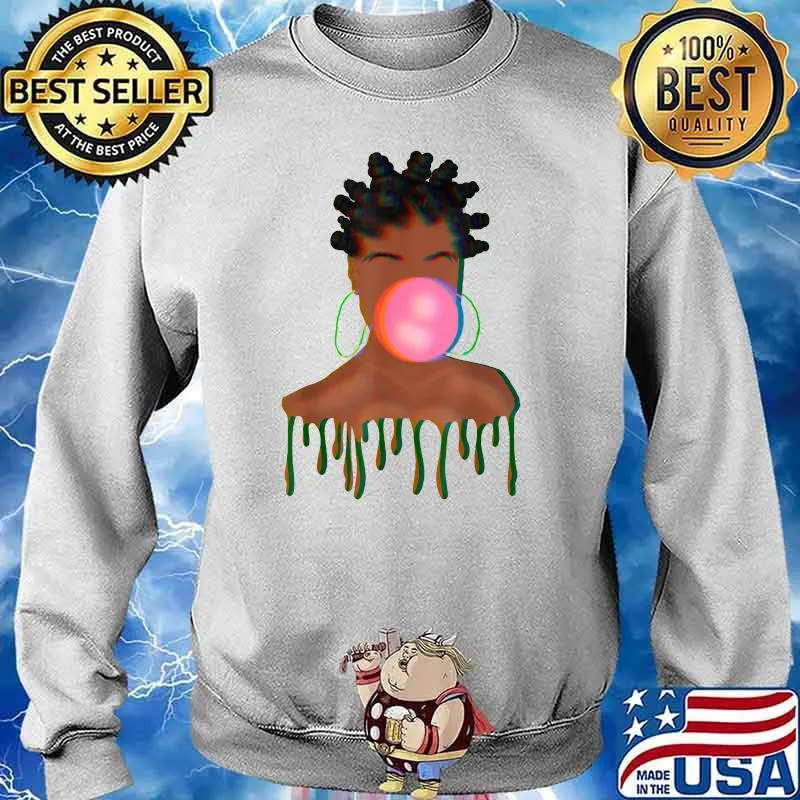 African Art Woman With the Gum And Bantu Knots Black Art T-Shirt Sweater
