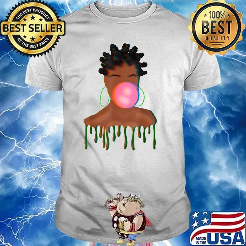 African Art Woman With the Gum And Bantu Knots Black Art T-Shirt
