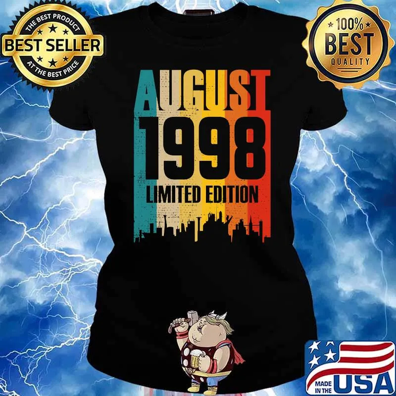 August 1998 23 Years Old Birthday Limited Edition Vintage T-Shirt Ladies tee