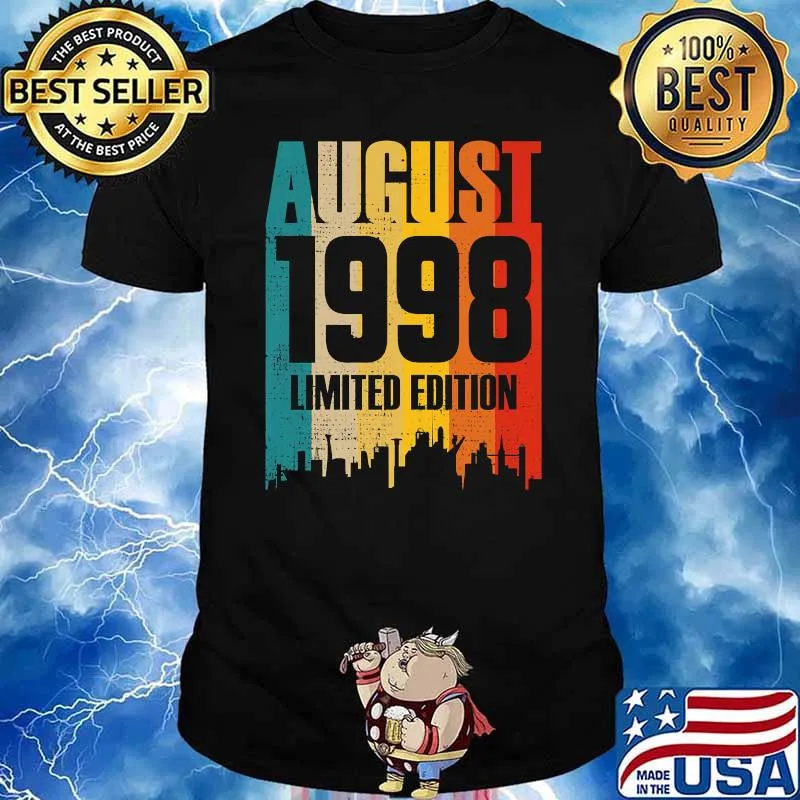 August 1998 23 Years Old Birthday Limited Edition Vintage T-Shirt