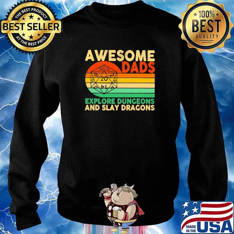 Awesome Dads Explore Dungeons And Slay Dragons Vintage Shirt Sweater