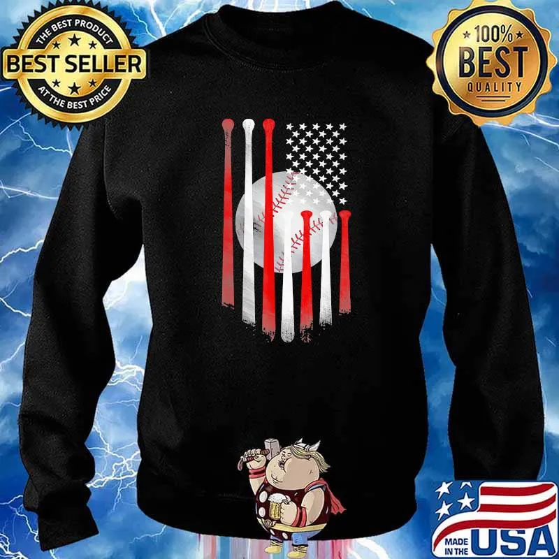 Baseball usa flag Sweater