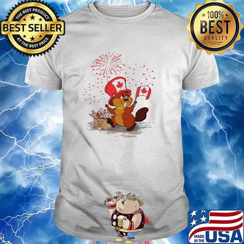 Beaver 1st July Canada Flag Firework Shirt