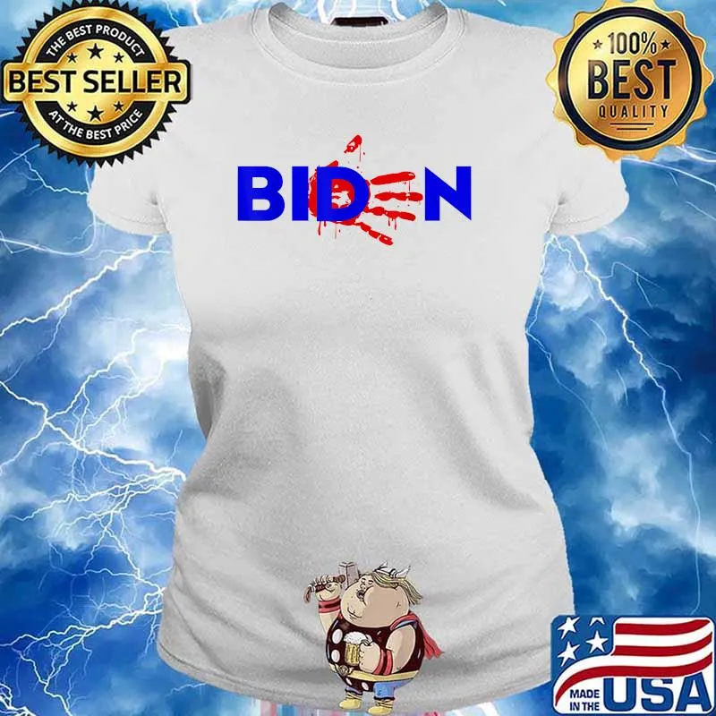 Biden Handprint Resign Now T-Shirt Ladies tee
