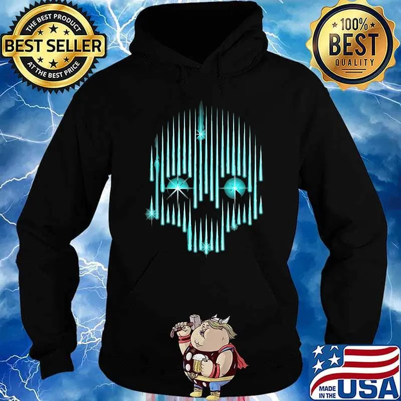 Bright Human Skull Futuristic SciFi Graphic T-Shirt Hoodie