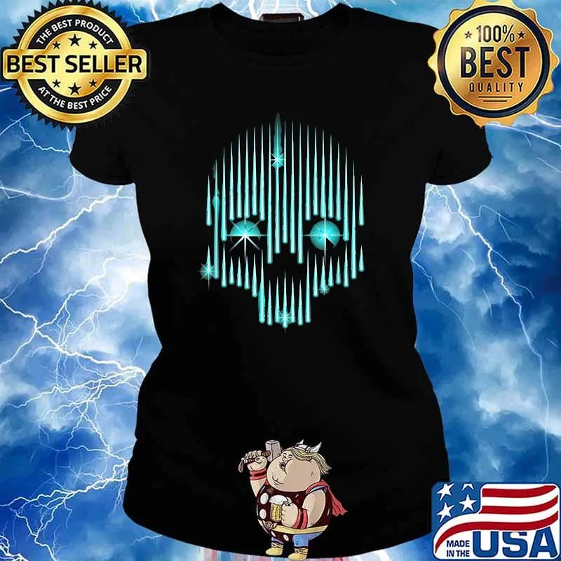 Bright Human Skull Futuristic SciFi Graphic T-Shirt Ladies tee