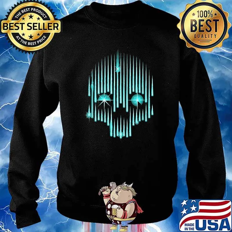 Bright Human Skull Futuristic SciFi Graphic T-Shirt Sweater
