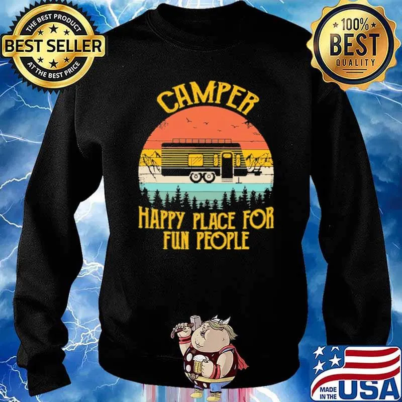Camper Happy Place For Fun People Vintage Shirt Sweater
