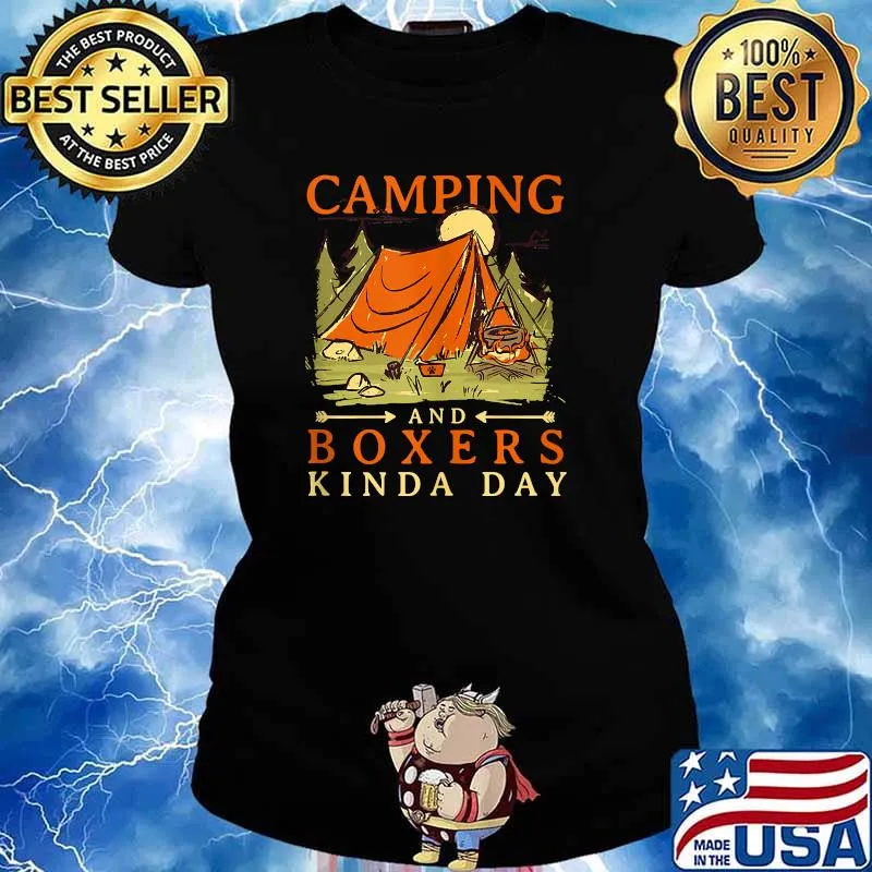 Camping and Boxers Kinda Day German T-Shirt Ladies tee