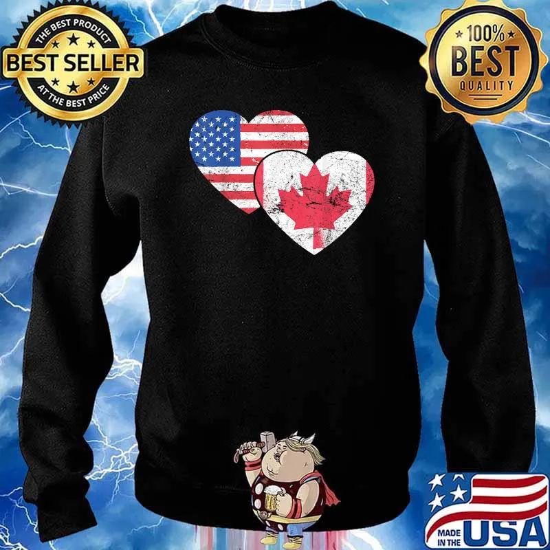 Canada USA Patriotic Flag Both Love T-Shirt Sweater