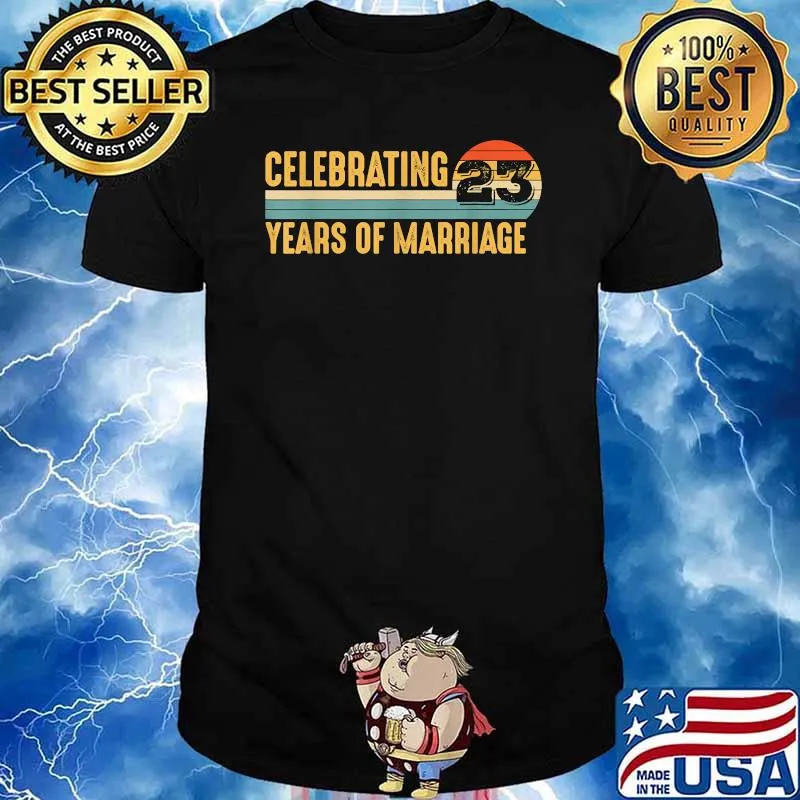 Celebrating 23 Years of Marriage Vintage Sunset T-Shirt