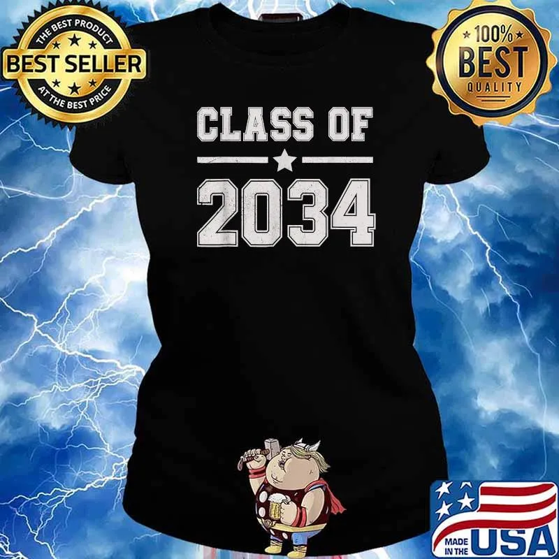 Class Of 2034 Grow With Me Graduation First Day Of School T-Shirt Ladies tee