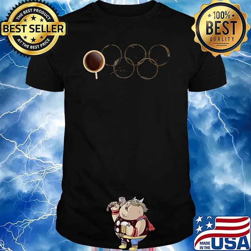 Coffee lover spills a trail of rings T-Shirt