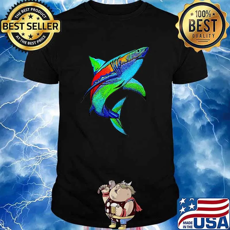 Colorful Great White Shark T-Shirt