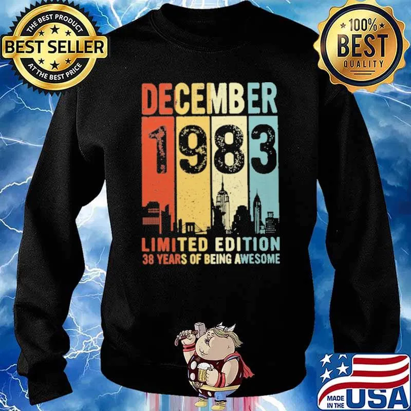 December 1983 Limited Edition 38 Years Of Being Awesome Vintage Shirt Sweater