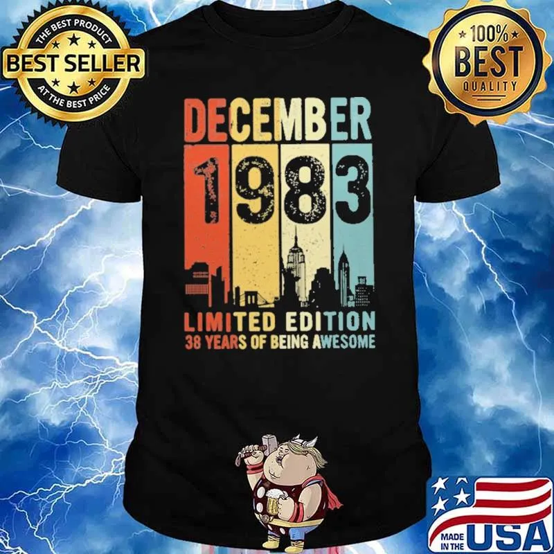 December 1983 Limited Edition 38 Years Of Being Awesome Vintage Shirt