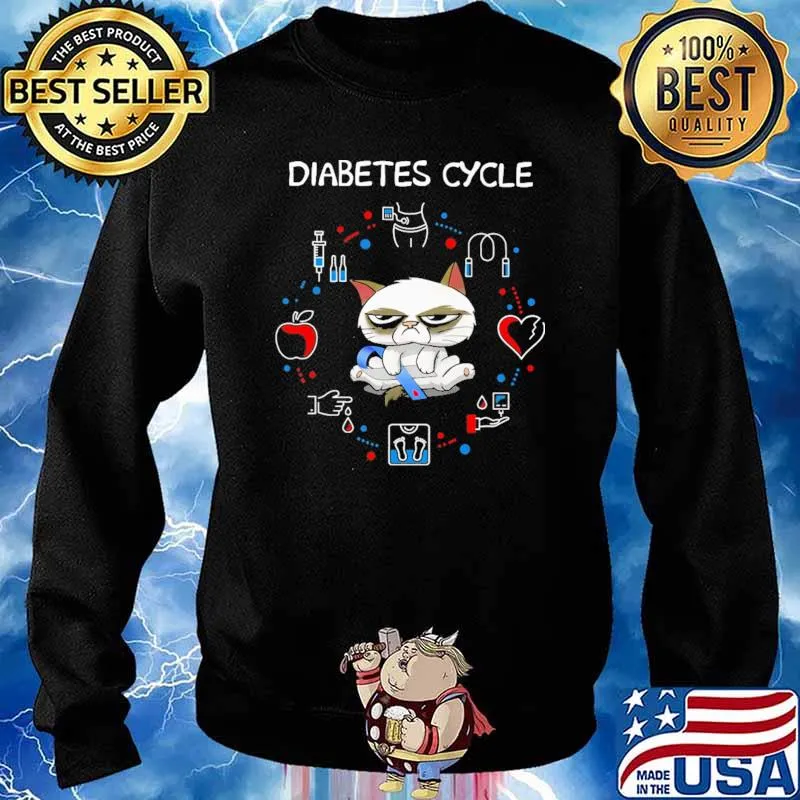 Diabetes Cycle Cat Awareness Shirt Sweater