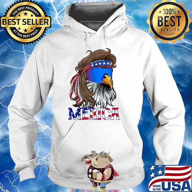 Eagle Mullet Sunglasses Merica 4th Of July USA American Flag T-Shirt Hoodie