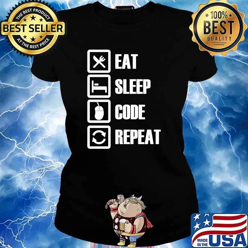 Eat Sleep Code Repeat Software Developer Shirt Ladies tee