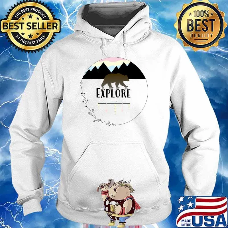 Explore Outdoors Bear T-Shirt Hoodie