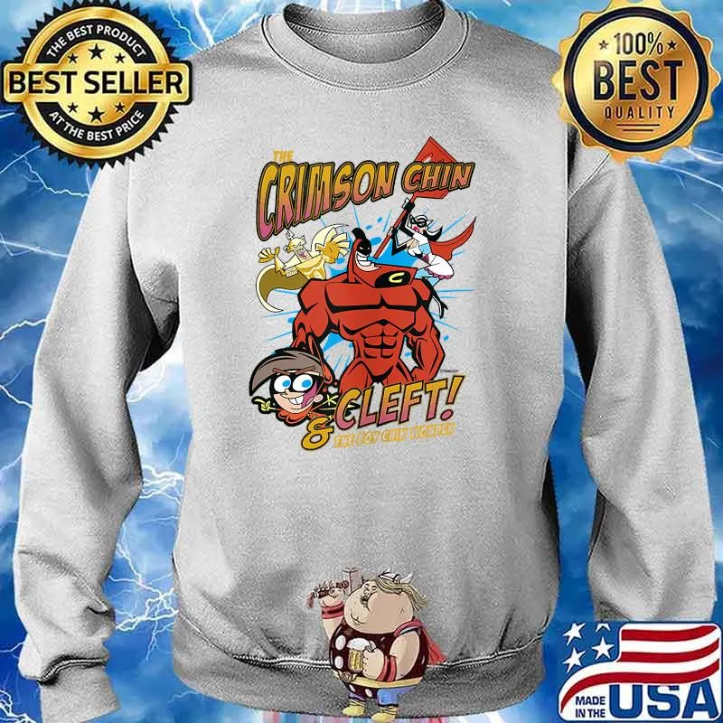 Fairly Odd Parents The Crimson Chin & Cleft The Boy Chin Wonder T-Shirt Sweater
