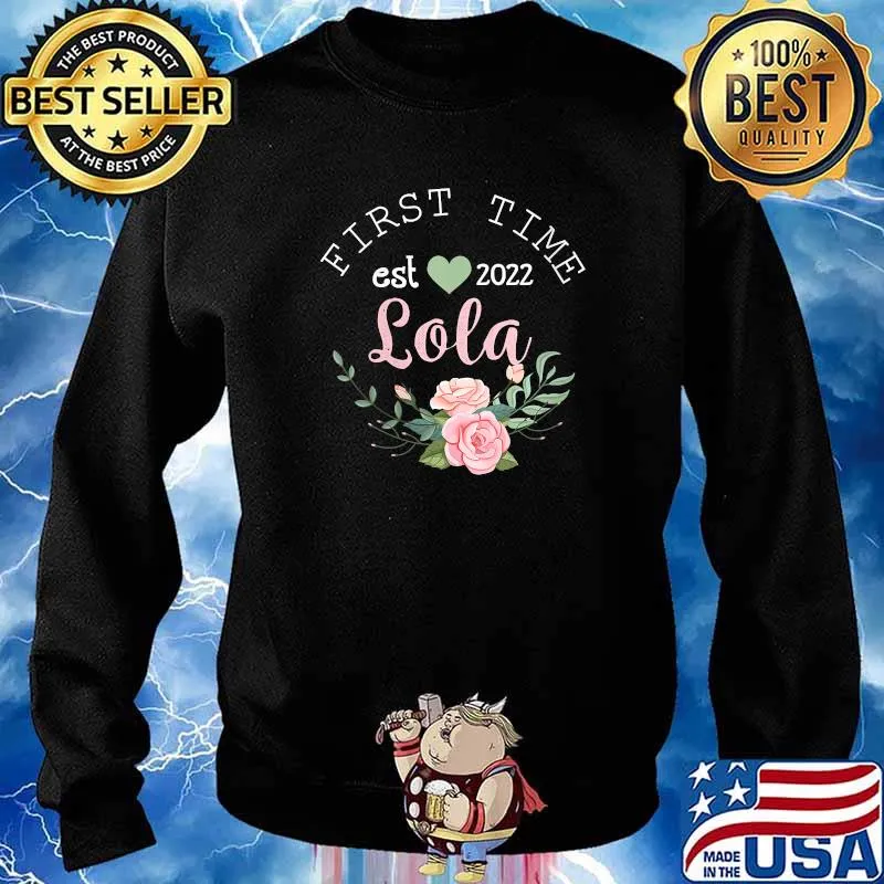 First Time Grandma 2022 Promoted to Lola 2022 New Grandma Flower T-Shirt Sweater