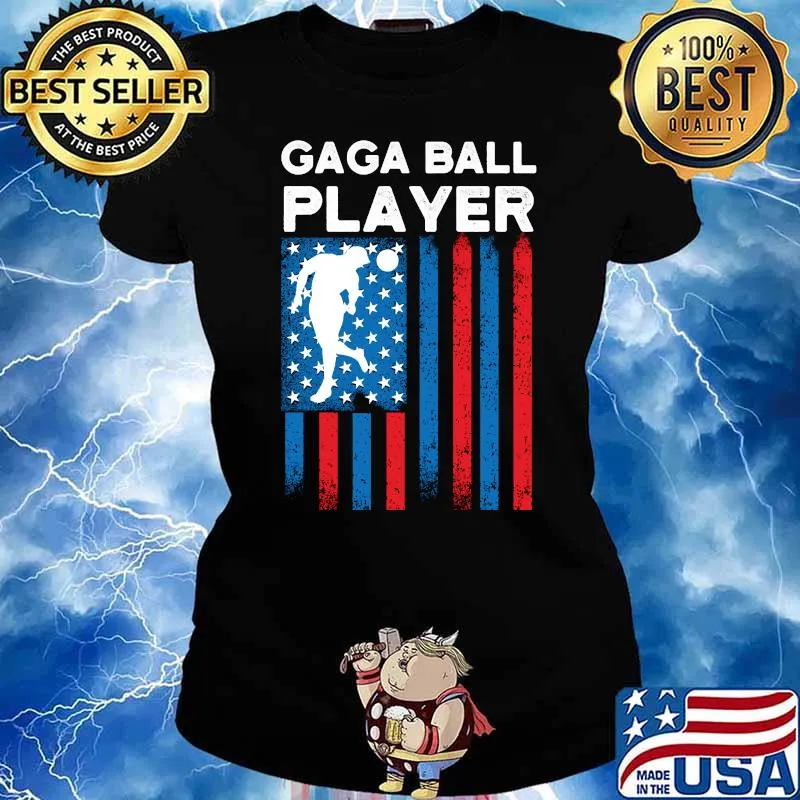 Gaga Ball Pit Player american flag t-s Ladies tee