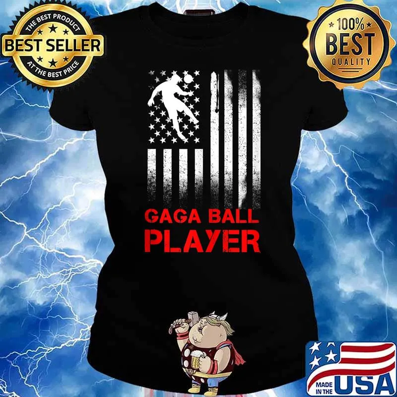 Gaga Ball Pit Player Ga-Ga flag t-s Ladies tee