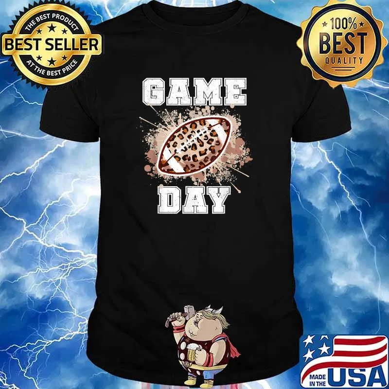 Game Day Leopard Football Cheetah T-Shirt