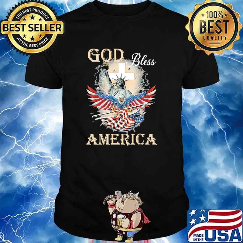 God bless our nation eagle american flag shirt