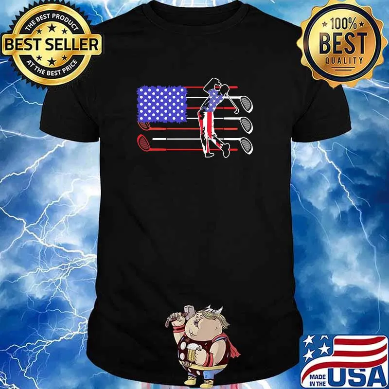 Golf 4th Of July Usa Flag Shirt