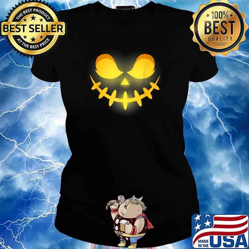 Halloween Spooky Halloween Pumpkin Head Face Scary Ghost T-Shirt Ladies tee