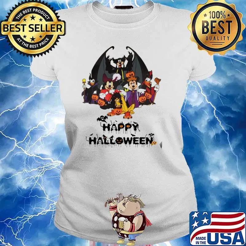 Happy Halloween Mickey Duck Dakura Shirt Ladies tee