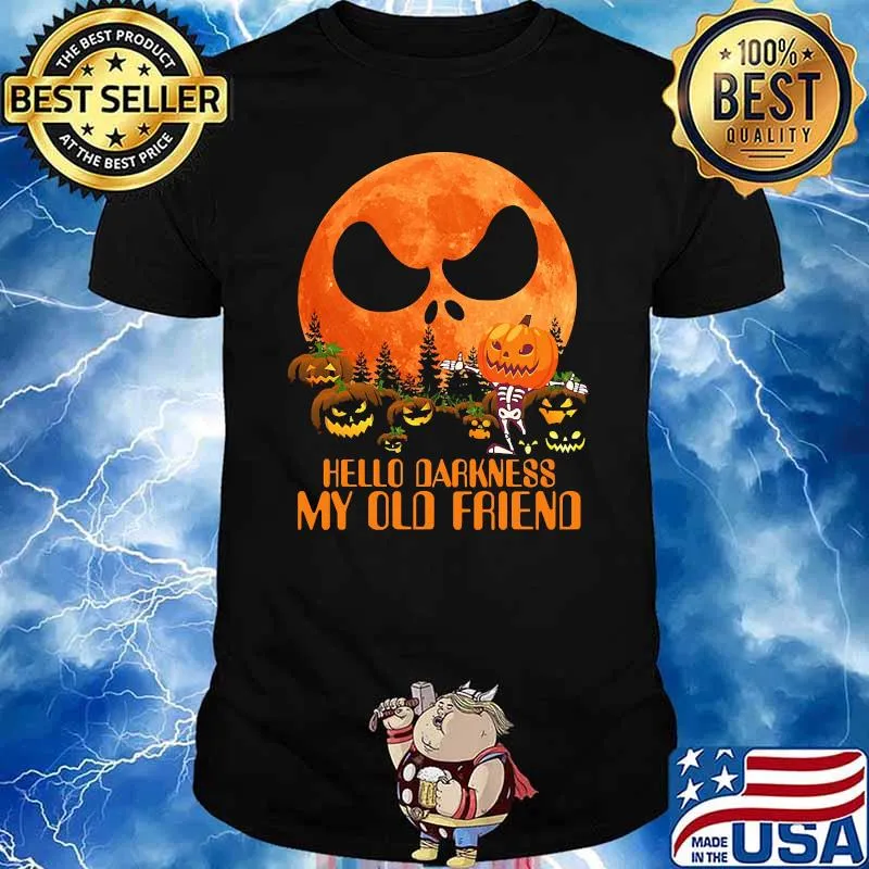 Hello darkness my old friend jack skeleton blood moon shirt