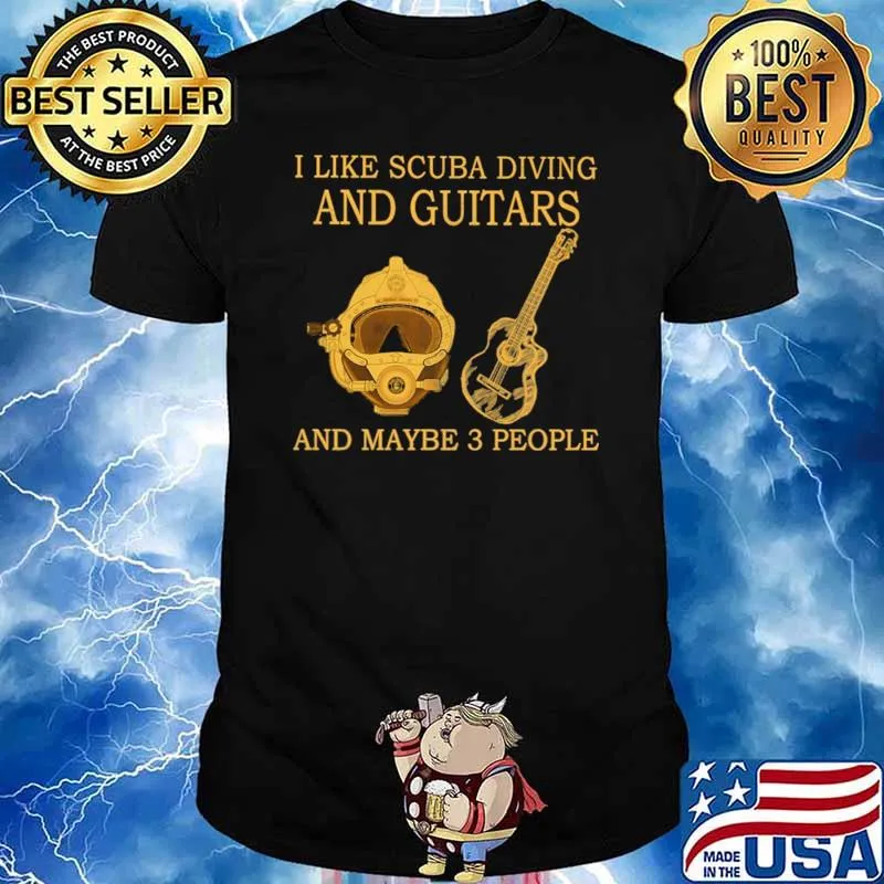 I Like Scuba Diving And Guitar And Maybe 3 People Vintage Shirt