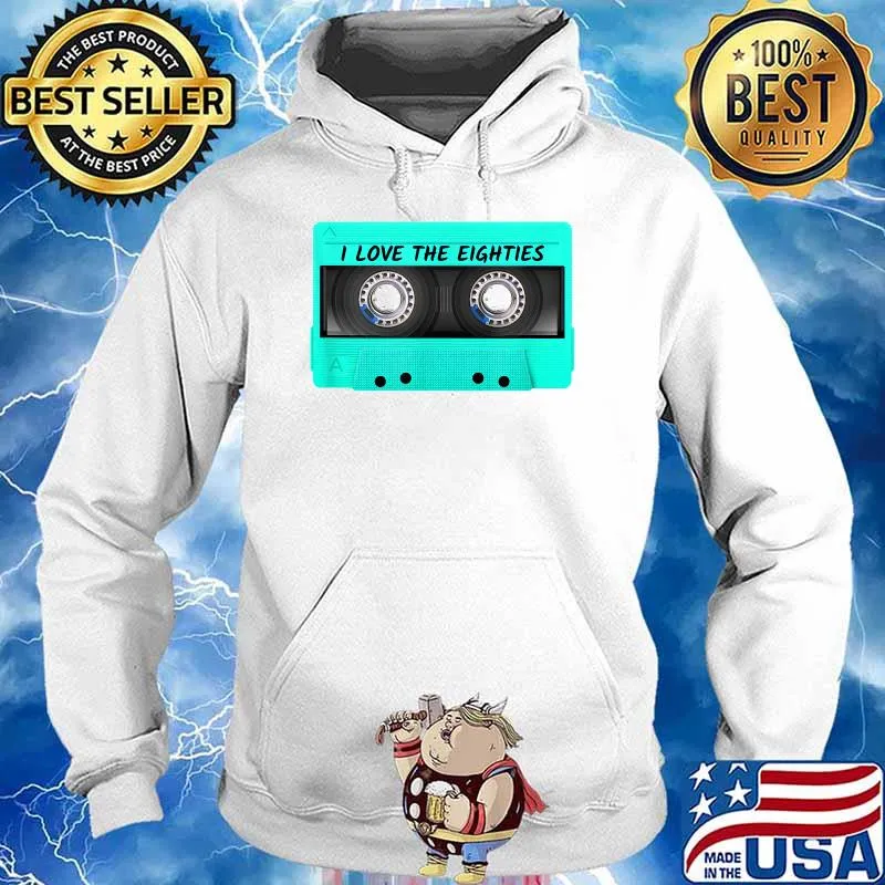 I love the Eighties Cassette Vintage T-Shirt Hoodie