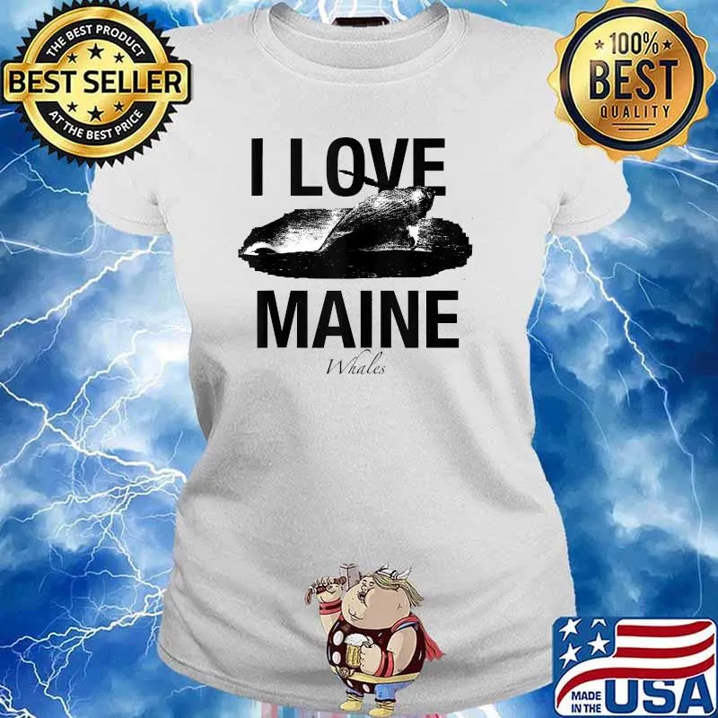 I lovw Maine Humpback Whale T-Shirt Ladies tee