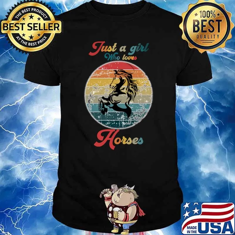 Just a Girl Who Loves Horses Horse Riding Vintage T-Shirt