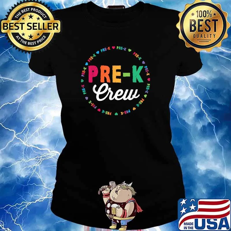 Kinder Crew Funny Pre-K Teacher 1st Day of School T-Shirt Ladies tee