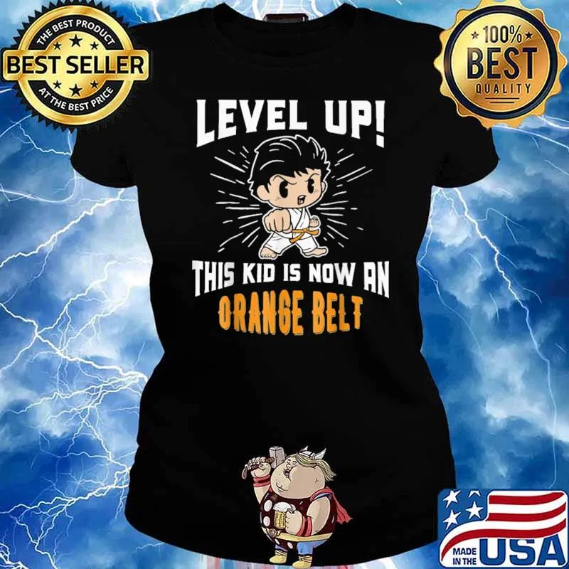 Level Up This Kid Is Now An Orange Belt Karate Shirt Ladies tee