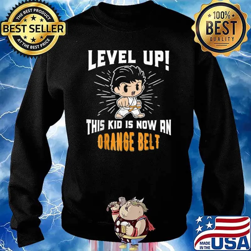 Level Up This Kid Is Now An Orange Belt Karate Shirt Sweater