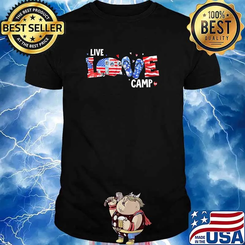 Live love camp flip flop american flag shirt