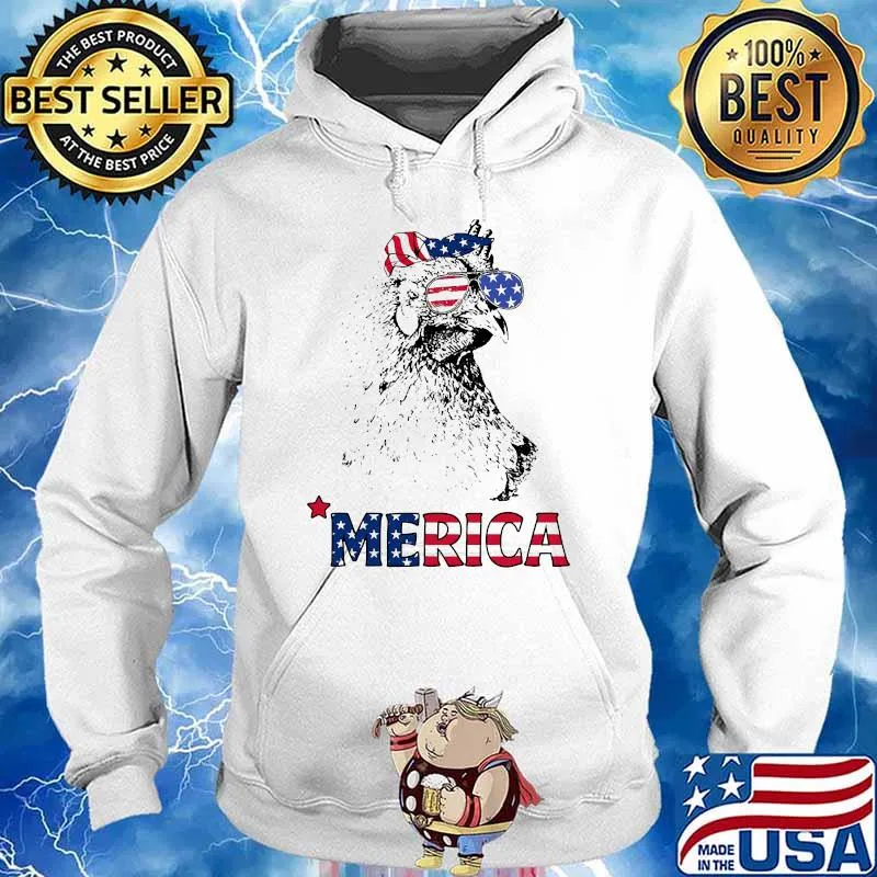Merica american flag chicken Hoodie