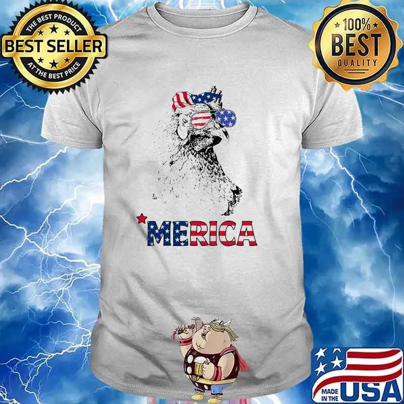 Merica american flag chicken shirt