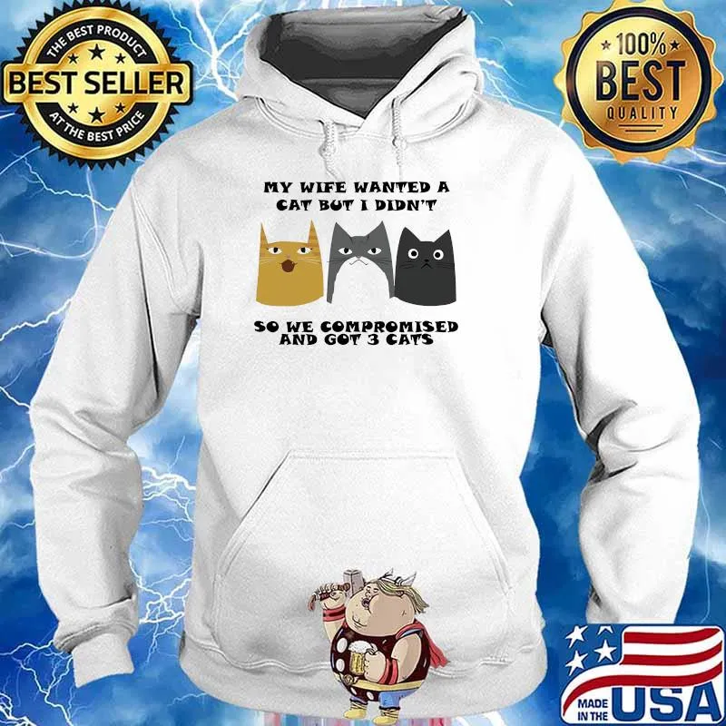 My wife wanted a cat but i didnt so we compromised and got 3 cats s Hoodie