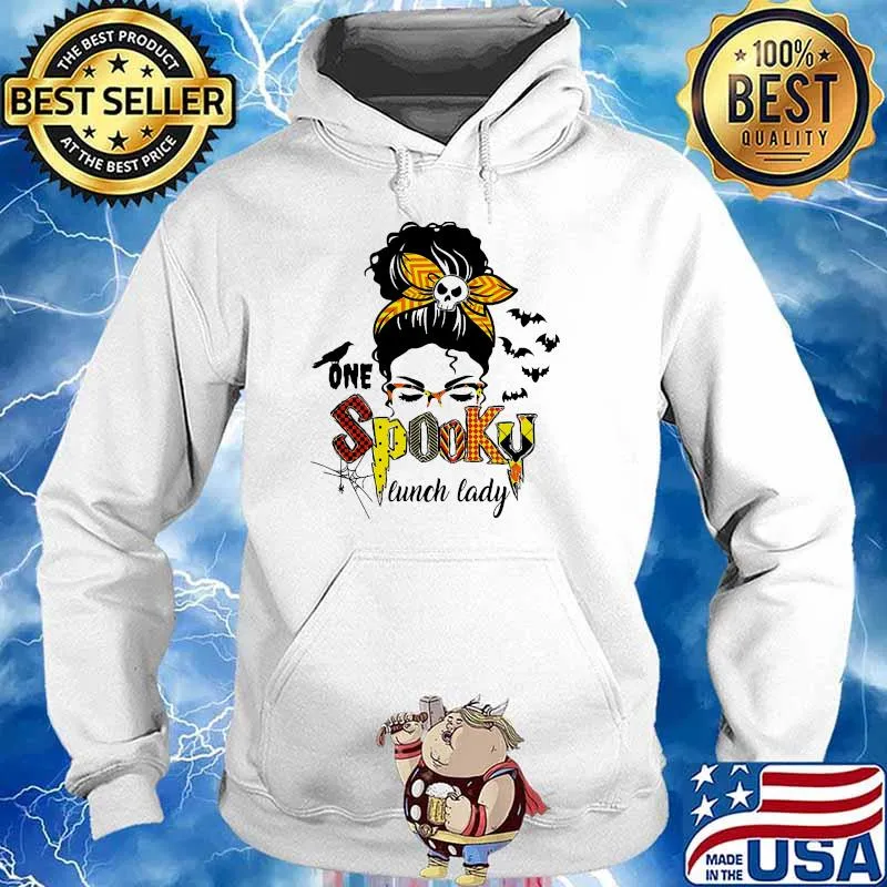 One spooky lunch lady messy bun hair Hoodie