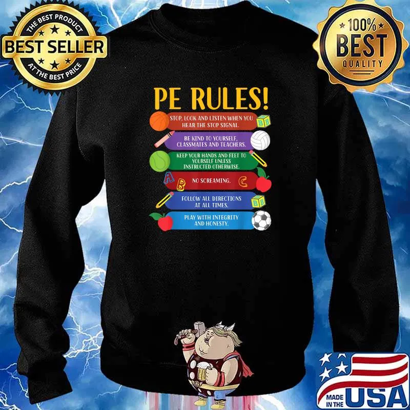 P.E Teacher Rules Physical Education Back To School T-Shirt Sweater