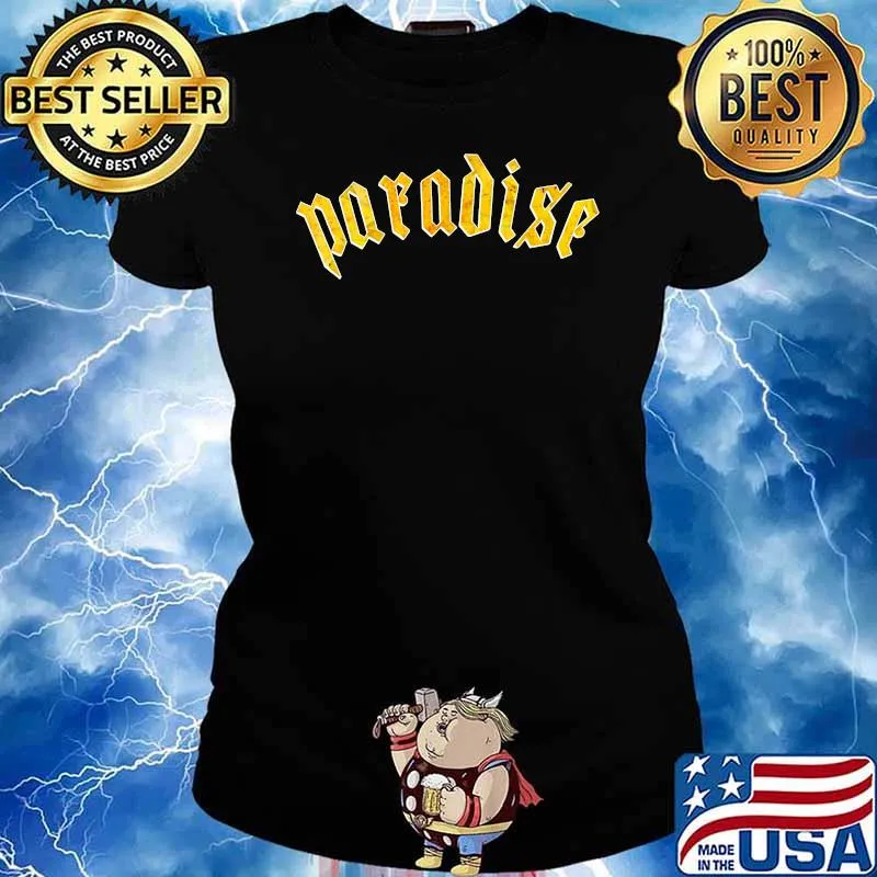 Paradise Golden Autumn Yellow Custom Logo Tee Fall Art T-Shirt Ladies tee